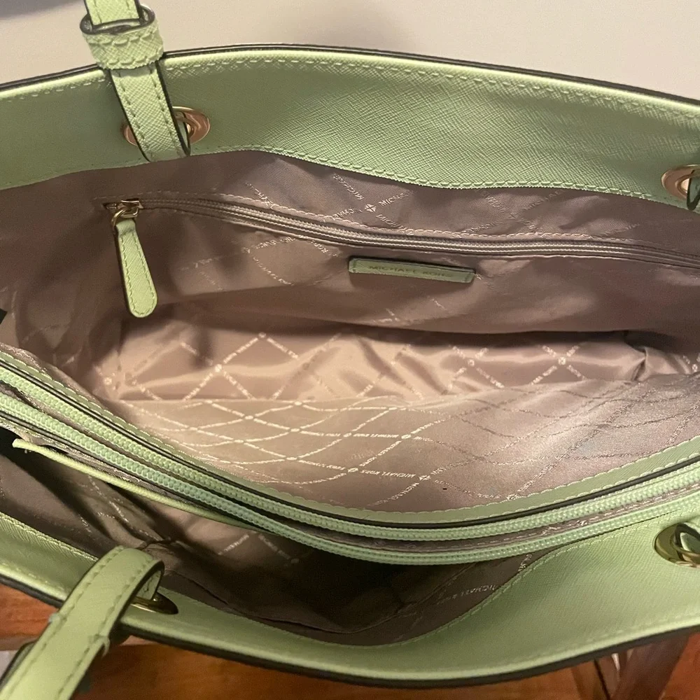 Michael Kors Signature Brown & Green Tote - Picture 7 of 12
